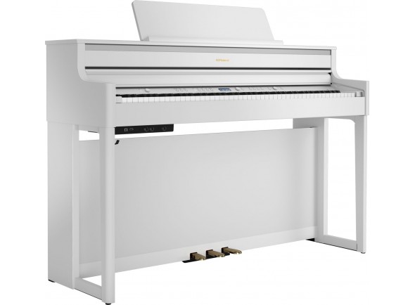 Pianos Roland HP em stock Piano digital com móvel/Pianos Digitais de Móvel Roland HP704 WH Piano Vertical Branco Bluetooth <b>10 Anos Garantia</b>