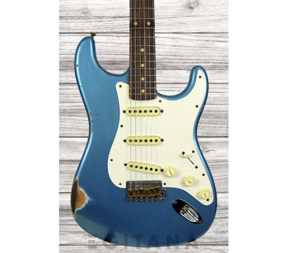 Guitarras Fender Custom Shop em stock Guitarras formato ST Fender  Custom Shop 1959 Relic Faded Aged Lake Placid Blue