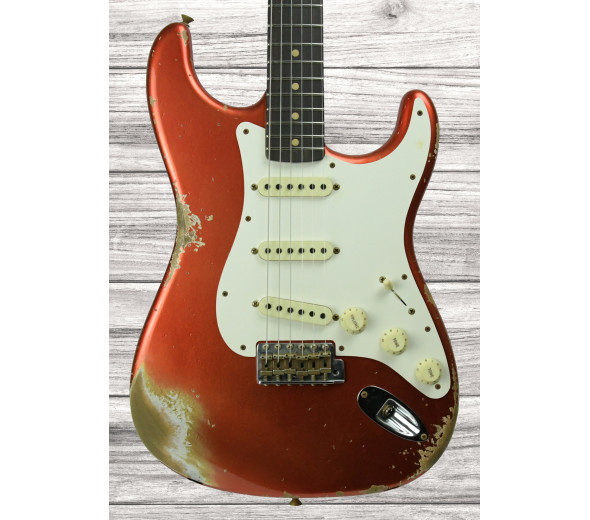 Guitarras Fender Custom Shop  Guitarra elétrica/Guitarras formato ST Fender Custom Shop 1959 Heavy Relic Super Faded Aged Candy Apple Red