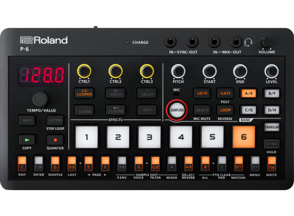 Sintetizador e sampler/Samplers <b>Roland P-6 SAMPLER</b> 64-Patterns + 20 Multi-FX + MIC interno <b>AIRA COMPACT</b>