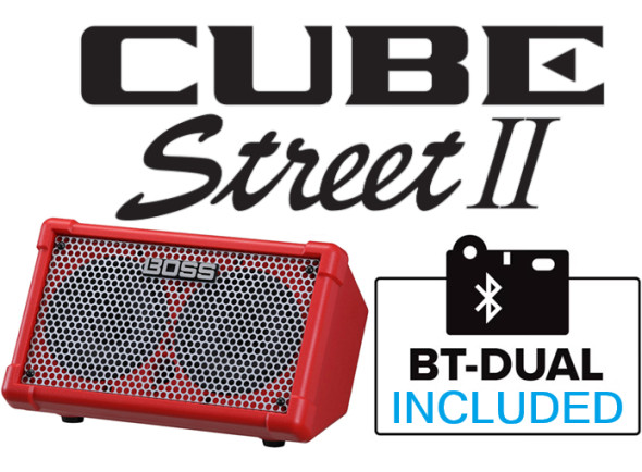 BOSS CUBE STREET II Sistemas Portáteis com Bateria <b>PACK BOSS CUBE STREET II RED + BLUETOOTH BT-DUAL</b>