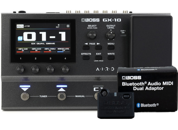 boss gt pedales de guitarra electrica <b>BOSS GX-10 WIRELESS EDITION Pedaleira Multi-FX com Bluetooth Audio MIDI</b>