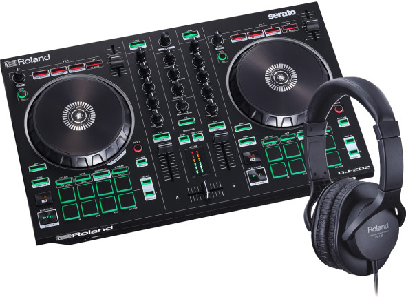 roland RH- Controlador de DJ 4 canais/Controladores DJ <b>Roland DJ-202 Controlador DJ + Headphones Roland RH-5</b>