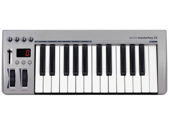 Teclados MIDI Controladores Acorn Masterkey 25
Teclado USB MIDI com 25 teclas com sensibilidade,
Pitch bend e modulation wheels (assignáveis)
1 fader assignável
Teclados MIDI Controladores Acorn Masterkey 25
Teclado USB MIDI com 25 teclas com sensibilidade,
Pitch bend e modulation wheels (assignáveis)
1 fader assignável