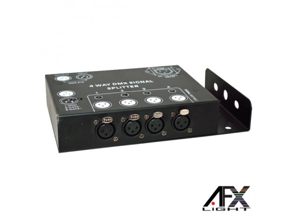 Controlador DMX Afx Light   Distribuidor DMX 4 Vias 1 Entrada