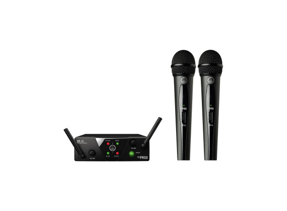 Sistema sem fios com microfone de mão AKG  Microfone Duplo s/fio WMS40 Mini Dual MINI2VOC-US25B/D