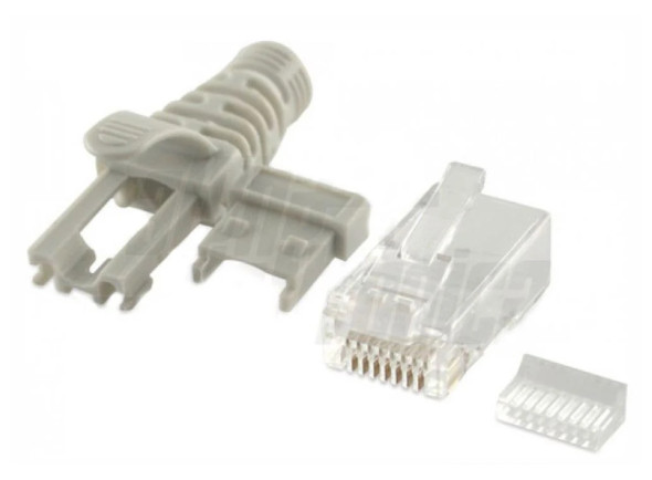 Ficha etherCON CAT6A/Outras fichas Alpha Elettronica  Ficha Rj45 Modelar 8p8c Cat6a C/ Capa