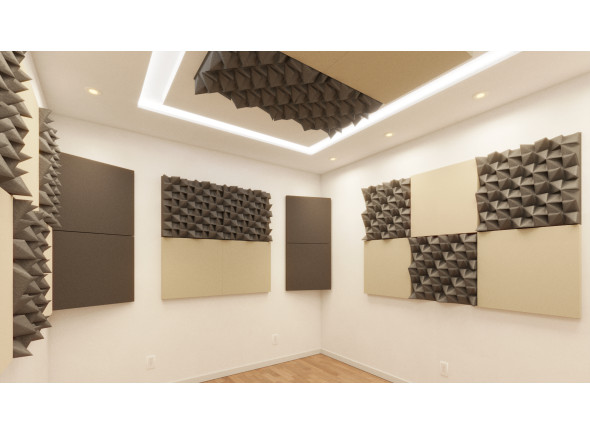 Tratamento Acústico /Packs Completos para Tratamento Acústico Profissional ATP Pack 1.1 Preto e Bege 