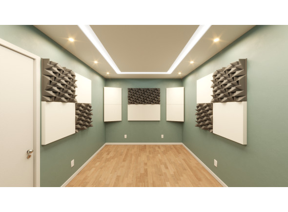 Tratamento Acústico/Packs Completos para tratamento acústico Profissional ATP Pack Preliminary Branco e Preto – 2 Caixas Coralreef + 1 Caixa Basmel + 2 Caixas CTBASS (16 painéis)