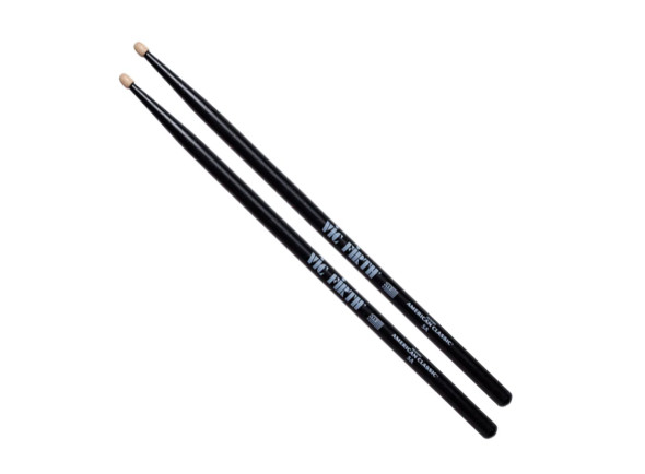 Baqueta 5A/Baqueta 5A Vic Firth American Classic 5A Preta Ponta Madeira