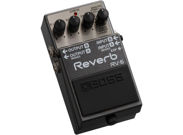 BOSS Afinador TU Pedal de Reverb/Efeitos reverb e hall <b>BOSS RV-6 REVERB DIGITAL</b> para Guitarra Elétrica