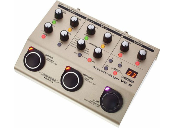 BOSS VE Procesadores de Voz BOSS VE-8 ACOUSTIC SINGER Procesador Vocal 2-Canales VOCAL/GUITAR