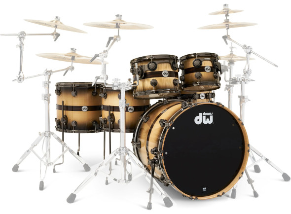 Bateria acústica sem ferragens/Sets de batería sin herrajes DW DRUMS Collectors Exotic Candy Black Burst EDICIÓN RARA y LIMITADA