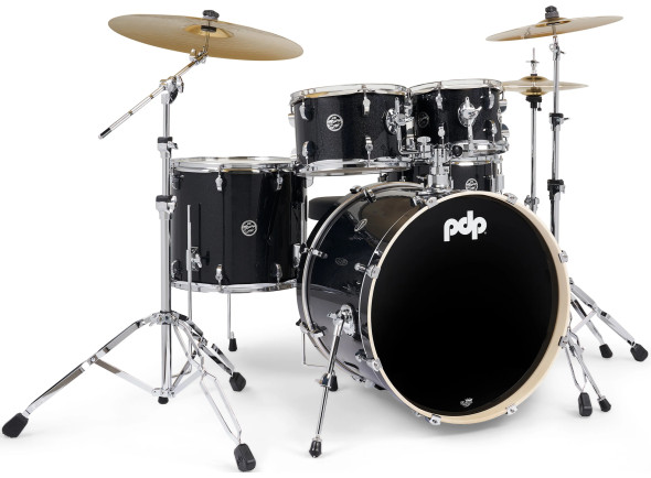 Bateria Acústica Completa/Conjunto de bateria completo <b>DW PDP MAINSTAGE BLACK</b> inclui Ferragens, Pratos Paiste, Pedal Bombo, Banco <b>NEW!</b>