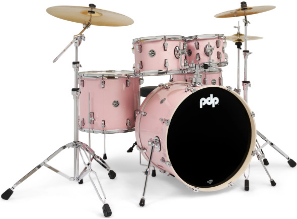 Pratos Paiste Bateria Acústica Completa/Conjunto de bateria completo <b>DW PDP MAINSTAGE ROSE</b> inclui Ferragens, Pratos Paiste, Pedal Bombo, Banco <b>NEW!</b>
