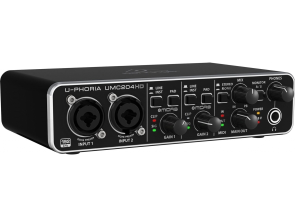 Behringer Interface Audio USB UMC204HD
Interface Audio USB UMC204HD
2x4 USB 2.0 Interface de áudio com MIDI para gravação de microfones e instrumentos.
Resolução Audiophile de 24 bits e 192 kHz para qualidade de áudio profissional.
Compatível com software de gravação popular, incluindo Avid Pro Tools, Ableton Live, Steinberg Cubase, etc.
Streams 2 entradas e 4 saídas mais 1x MIDI com latência ultra baixa para o seu computador, suportando Mac OS X e Windows XP ou superior.
2 pré-amplificadores de microfone projetados com tecnologia MIDAS com potência fantasma de +48 V.
Inserções analógicas para uso de efeitos externos, como compressores, etc.
Monitoramento direto de zero-latência durante a gravação.
Controle de mistura de entrada, reprodução e interruptor estéreo, mono para monitoramento direto.
Potente saída de telefones com controle de nível e seleção de fonte de monitor A e B para cueing de estilo DJ.
Indicações de estado, sinal e clip para uma visão geral perfeita.
Porta USB para conexão e energia.
Software gratuito de gravação, edição e podcasting de áudio, mais 150 plug-ins de instrumento e efeito, que podem ser baixados em behringer.com .
"Built-like-a-tank", chassi metálico resistente a impactos.
Dimensões (AxLxP): 10 x 25 x 15cm.
Peso: 0,500Kg.
Behringer Interface Audio USB UMC204HD
Interface Audio USB UMC204HD
2x4 USB 2.0 Interface de áudio com MIDI para gravação de microfones e instrumentos.
Resolução Audiophile de 24 bits e 192 kHz para qualidade de áudio profissional.
Compatível com software de gravação popular, incluindo Avid Pro Tools, Ableton Live, Steinberg Cubase, etc.
Streams 2 entradas e 4 saídas mais 1x MIDI com latência ultra baixa para o seu computador, suportando Mac OS X e Windows XP ou superior.
2 pré-amplificadores de microfone projetados com tecnologia MIDAS com potência fantasma de +48 V.
Inserções analógicas para uso de efeitos externos, como compressores, etc.
Monitoramento direto de zero-latência durante a gravação.
Controle de mistura de entrada, reprodução e interruptor estéreo, mono para monitoramento direto.
Potente saída de telefones com controle de nível e seleção de fonte de monitor A e B para cueing de estilo DJ.
Indicações de estado, sinal e clip para uma visão geral perfeita.
Porta USB para conexão e energia.
Software gratuito de gravação, edição e podcasting de áudio, mais 150 plug-ins de instrumento e efeito, que podem ser baixados em behringer.com .
"Built-like-a-tank", chassi metálico resistente a impactos.
Dimensões (AxLxP): 10 x 25 x 15cm.
Peso: 0,500Kg.