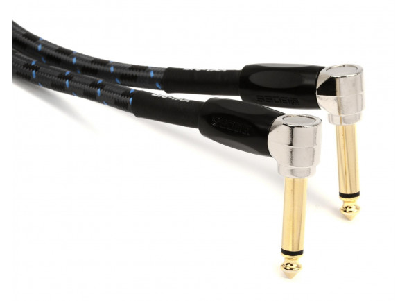 BOSS BIC  Cabo para pedais de efeitos/Cable de Conexión BOSS BIC-1AA Cable Audio Patch Jack angulado/angulado mono 30cm para Pedalboards Revestimiento Malha Garantia Vitalícia