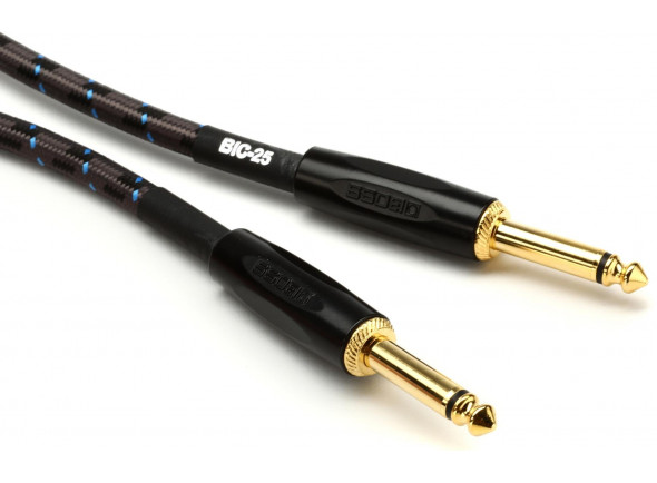 BOSS BIC Cabo de instrumento Professional /cable de instrumento BOSS BIC-25 Cable Audio Instrumento Jack reto mono 7.5m Revestimiento Malla Garantia Vitalícia