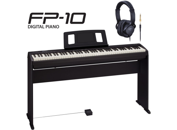 roland RH- Piano digital com móvel/Pianos Digitais Portáteis  <b>Roland FP-10 + MÓVEL + AUSCULTADORES</b>