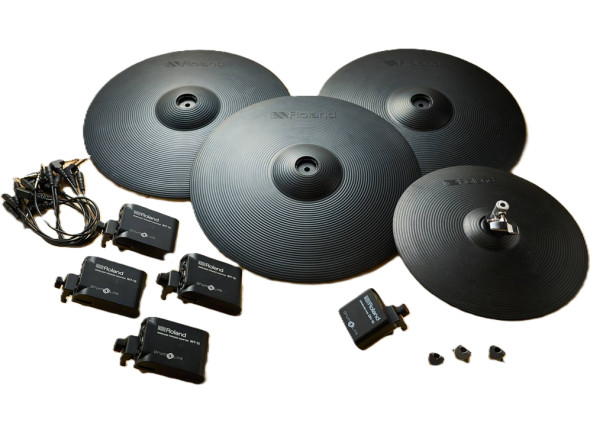 Roland RT- Trigger Roland 4CY-4WT-01 DrumLink Cymbal Pack 4 Platos + 4 Transmisores WT-10 + 1 Hub DH-10