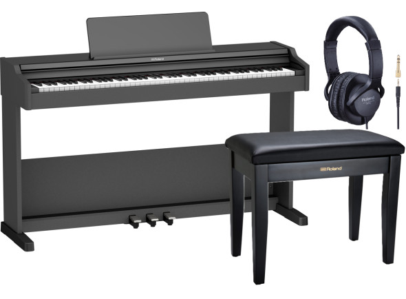 Auscultadores Pack de piano/Pianos Digitais de Móvel <b>Roland RP107 + BANCO PIANO + AUSCULTADORES</b>