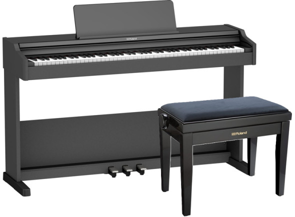 Pianos Kawai CX-102 Piano digital com móvel/Pianos Digitais de Móvel <b>PIANO Roland RP107-BKX + BANCO PREMIUM RPB-220BK</b>