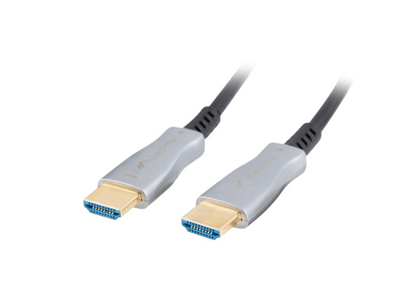 Cabo Fibra Óptica/Cables de vídeo Cable HDMI de fibra óptica dorado macho/macho 2.0 4K 50 m