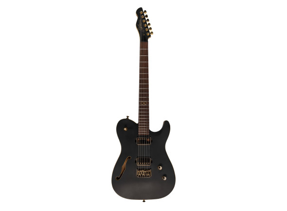  Guitarra elétrica/guitares à caisse creuse Chapman Guitars Chris Robertson Signature SAR63 Semi Hollow Slate Black