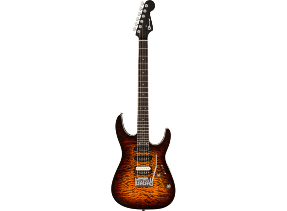 Guitarra Elétrica ST/guitarras formato ST Charvel Pro-Mod Plus Dinky DK24 HSS 2PT EB QM Ámbar Ojo de Tigre