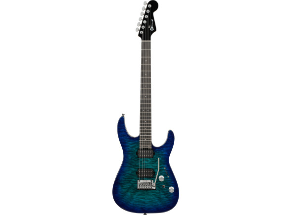  Guitarra elétrica/Guitarras formato ST Charvel Pro-Mod Plus DK24 HH 2PT QM Ebony Fingerboard Chlorine Burst
