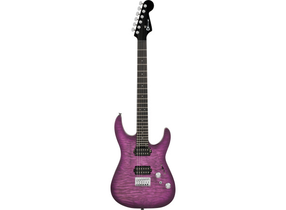  Guitarra elétrica/Guitarras formato ST Charvel Pro-Mod Plus DK24 HH HT QM Ebony Fingerboard Violet Radiance