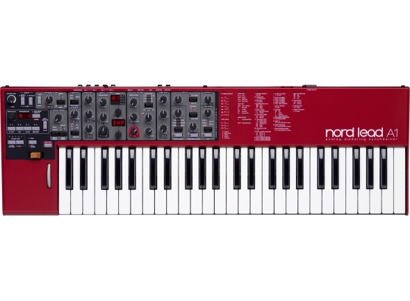 Clavia Nord Lead A1
Clavia Nord Lead A1
Conceito único de oscilador
8 Configurações de oscilador
Pitch, Detune, Shape, Sync, AM, Noise, Sub Mix, FM
Waveformes digitais e tradicionais analógicas
Unison
LFO com 5 waveforms
Mod Envelope
LFO como ModEnv adicional
Filtros 12, 24 dB low-pass
Filtros High-pass e Band-pass
Simulações de filtro Transítor e diodo ladder do Mini e do TB-303
Ensemble, Chorus, Phaser, Flanger, Ring Modulator, Drive
4 Partes multi tímbrico
Master Clock Sync de Arpeggiator, LFO e Delay
Velocidade e Mod Wheel Morph
Clavia Nord Lead A1
Clavia Nord Lead A1
Conceito único de oscilador
8 Configurações de oscilador
Pitch, Detune, Shape, Sync, AM, Noise, Sub Mix, FM
Waveformes digitais e tradicionais analógicas
Unison
LFO com 5 waveforms
Mod Envelope
LFO como ModEnv adicional
Filtros 12, 24 dB low-pass
Filtros High-pass e Band-pass
Simulações de filtro Transítor e diodo ladder do Mini e do TB-303
Ensemble, Chorus, Phaser, Flanger, Ring Modulator, Drive
4 Partes multi tímbrico
Master Clock Sync de Arpeggiator, LFO e Delay
Velocidade e Mod Wheel Morph