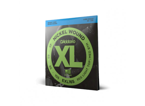 Conjunto de cordas para baixo/Jogo de cordas .045 para baixo elétrico de 4 cordas D´Addario  EXL165 