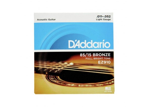 jogo cordas guitarra acÃºstica Jogo de cordas .011/Jogo de cordas .011 D´Addario  EZ910 
