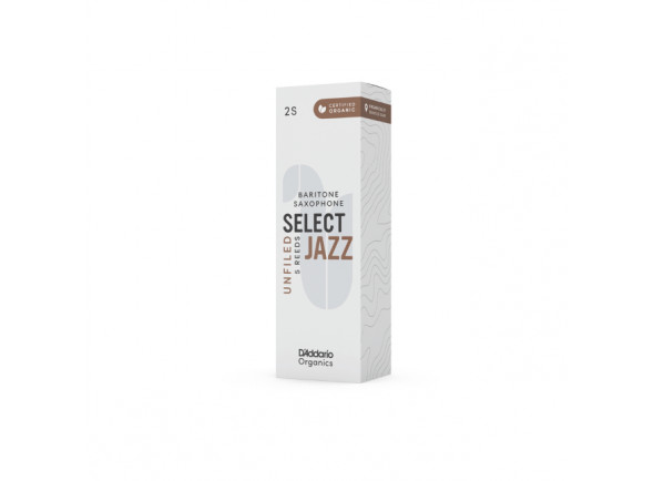 barítono Palheta para saxofone barítono Daddario Organic Select Jazz Unfiled Baritone Saxophone Reeds Strength 4 Medium 5-pack barítono Palheta para saxofone barítono Daddario Organic Select Jazz Unfiled Baritone Saxophone Reeds Strength 4 Medium 5-pack