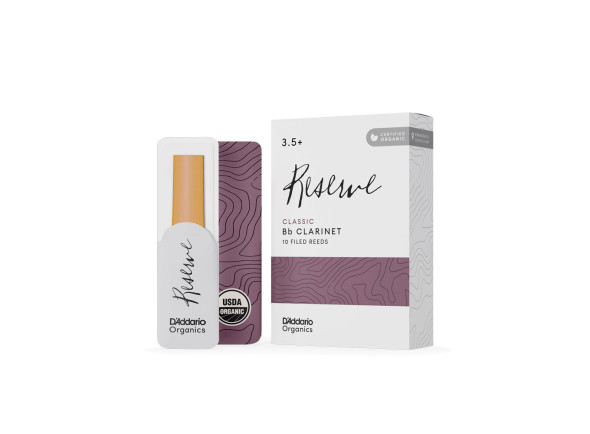 palhetas clarinete Palheta/Palheta para clarinete Daddario Woodwinds Organic Reserve Cl. CLAR 3.5+ palhetas clarinete Palheta/Palheta para clarinete Daddario Woodwinds Organic Reserve Cl. CLAR 3.5+