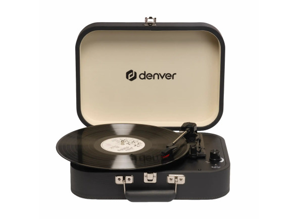 Gira discos vintage/Gira-discos de alta fidelidade Denver Gira-discos 33 1/3 /45/78rpm Vintage 2x10W Preto