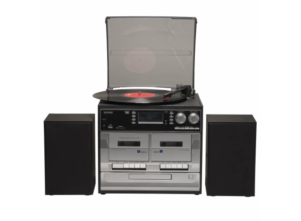 Gira-discos/Platines vinyles haute fidélité Denver Gira-Discos 33/45/78RPM AM/FM / Cd / Cassete / SD 2x2W