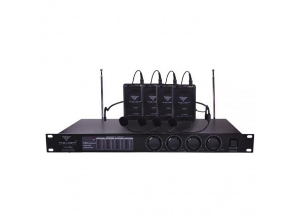 Sistema inalámbrico con micrófono de auriculares DIV   Central 4 Microfones S/ Fios Vhf