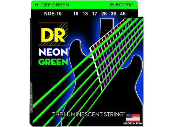 Jogo de cordas .010 DR Strings  Neon Green NGE-10 Medium
