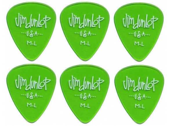 palhetas Palhetas para guitarra Dunlop 486R ML Gels Standard (pack 6) 