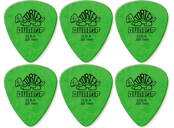 palhetas de guitarra pua de guitarra Dunlop  Tortex Standard 0,88 6 pack