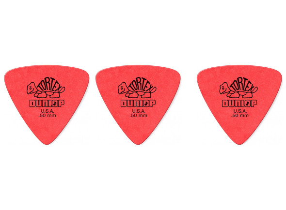 palhetas de guitarra Palhetas para guitarra Dunlop  Tortex Triangle 0,50 Vermelho (pack 3)