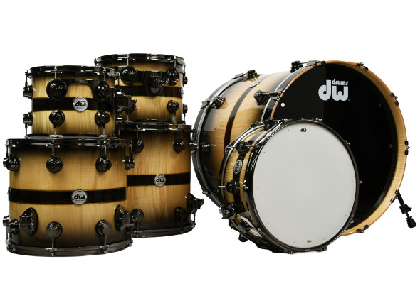 Bateria acústica/Sets de batería sin herrajes DW Collector's Series 6-piece Shell Pack Candy Black Burst Sycamore Ziricote <b>EDIÇÃO LIMITADA</b>