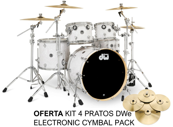 Bateria electrónica /Set Batería Electronica DW DWe E33 5-piece White Marine Pearl + Oferta Kit Pratos DWe   - B-Stock  