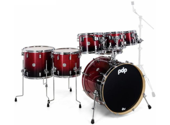 Conjunto de Bateria/Conjuntos de bateria sem ferragens <b>DW PDP CONCEPT Maple CM7 RED to BLACK</b> Kit 7-pcs