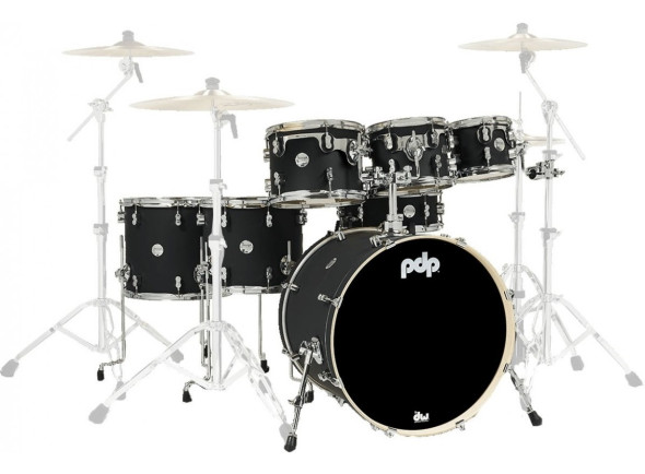 Conjunto de Bateria/Conjuntos de bateria sem ferragens <b>DW PDP CONCEPT Maple CM7 SATIN BLACK</b> Kit 7-pcs