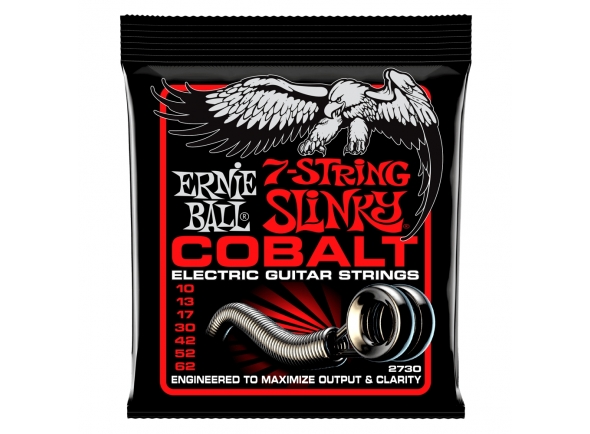 Cordas de Guitarra Ernie Ball Conjunto de 7 cordas para guitarra elétrica/juegos de guitarra de 7 cuerdas Ernie Ball 2730