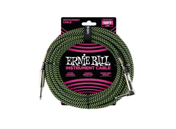  Cabo de Instrumento/Cabo para Instrumento Ernie Ball Instrument Cable B/G EB6077 3.05m