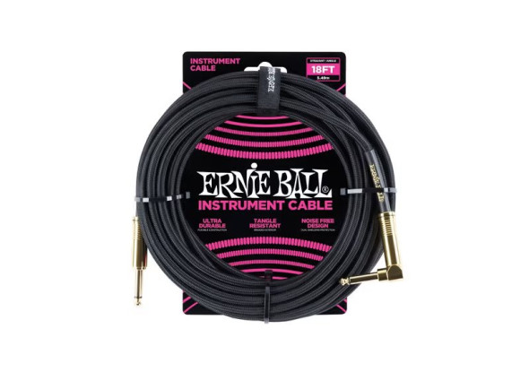  Cabo de Instrumento/Cabo para Instrumento Ernie Ball  Cabo De Instrumento Trançado Jack-jack Sa Neon / Amarelo 5,49m